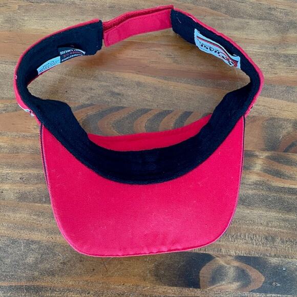 Vintage 90s Dale Earnhardt Roush Racing Red Adjustable Visor - Picture 6 of 7